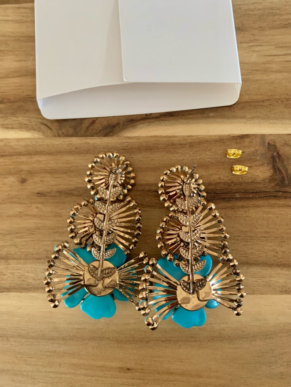 Zara turquoise statement Earrings NWT - Picture 5 of 7